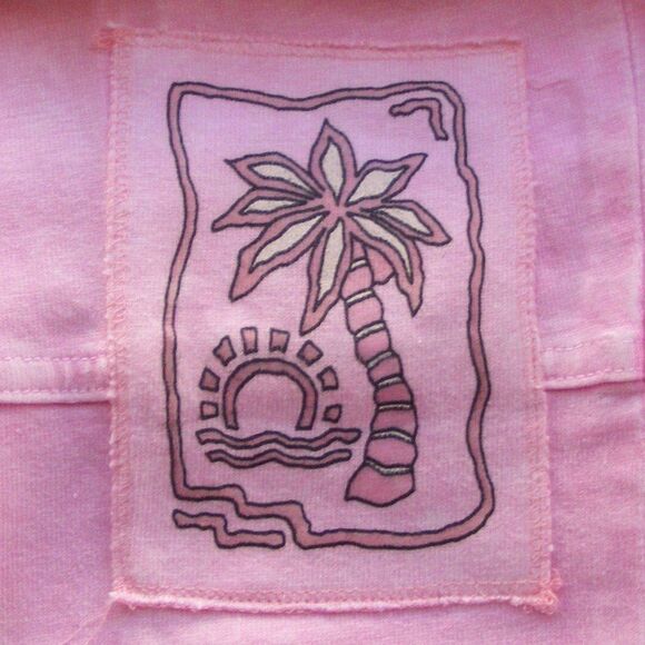 PRODUCE COMPANY Pants, L, Pink, Cropped, Elastic Waist, Umbrellas, Tree - Picture 7 of 12